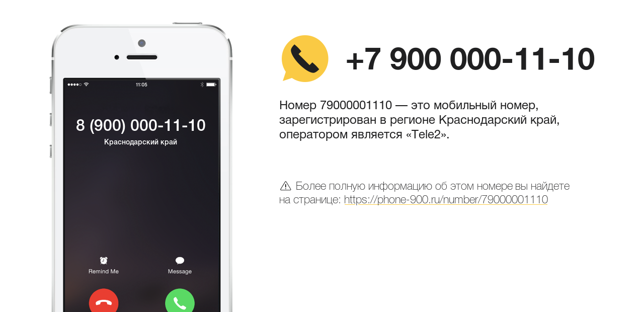Номер телефона 8 (900) 000-11-10